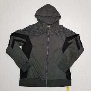 Trillnation Zip Hoodie Men's Medium Gray and Black